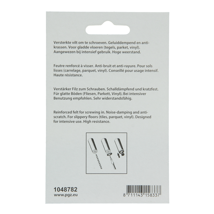 Mack 1048782 - feltro rinforzato + vite marrone ø 30 mm 4 pz | 6 pezzi