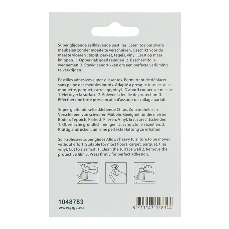 Mack 1048783 - pastiglia super scorrevole autoadesiva marrone ø 40 mm 4 pz | 12 pezzi