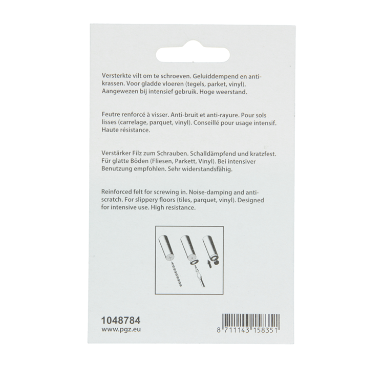 Mack 1048784 - feltro rinforzato + vite marrone ø 25 mm 8 pz | 6 pezzi