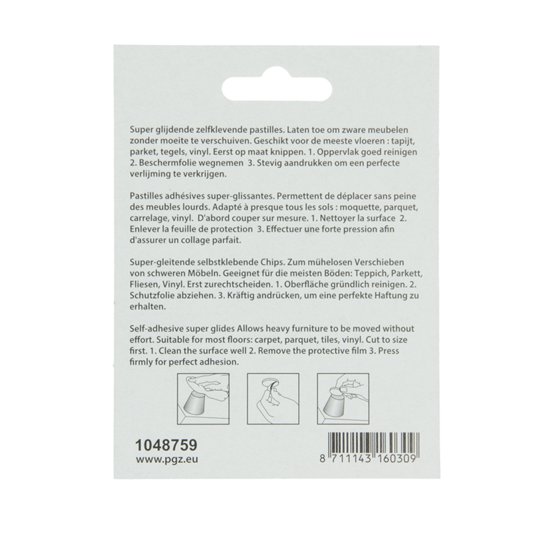 Mack 1048759 - pastiglia super scorrevole autoadesiva marrone ø 25 mm 4 pz | 12 pezzi