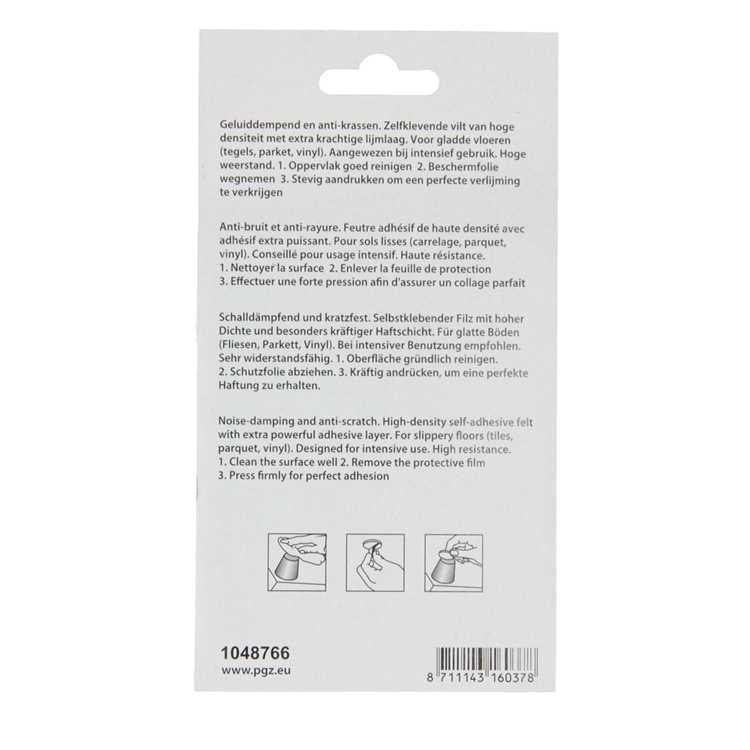 Mack 1048766 - superfeltro autoadesivo marrone 34 x 34 mm 8 pz | 12 pezzi