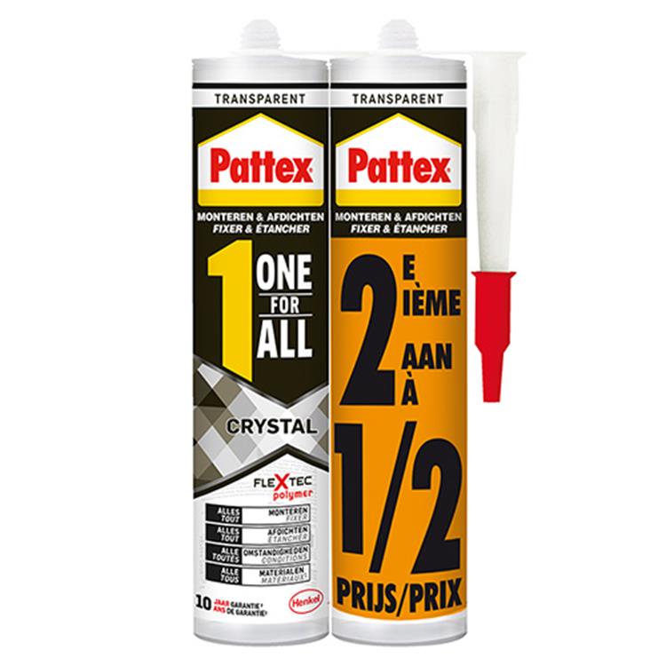 Pattex 1051024 - dúo uno para todos los cristales | 6 piezas