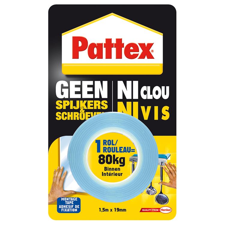 Pattex 1006953 - nastro di montaggio super 80 kg | 12 pezzi