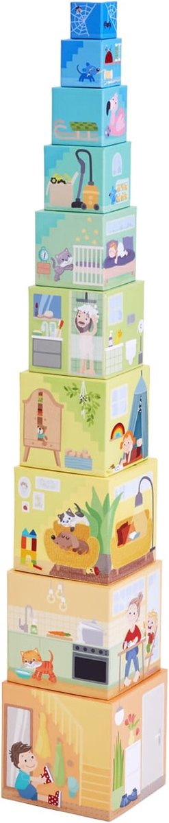 Haba blocchi impilabili giocattoli educativi in ​​cartone set My Home.