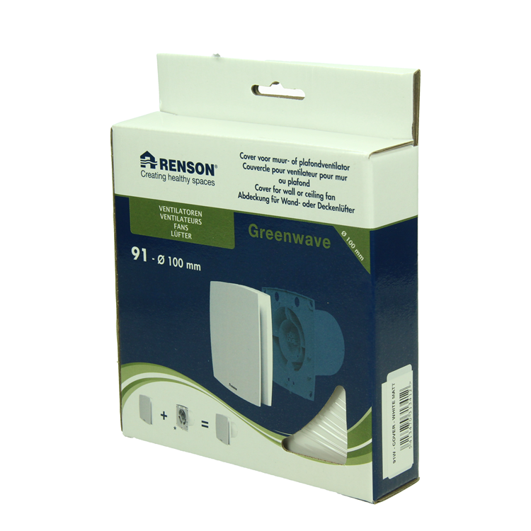 Renson 1069256 - cubierta de ventilador mecánico (9x11-dia 100) 91w (blanco) | 2 piezas