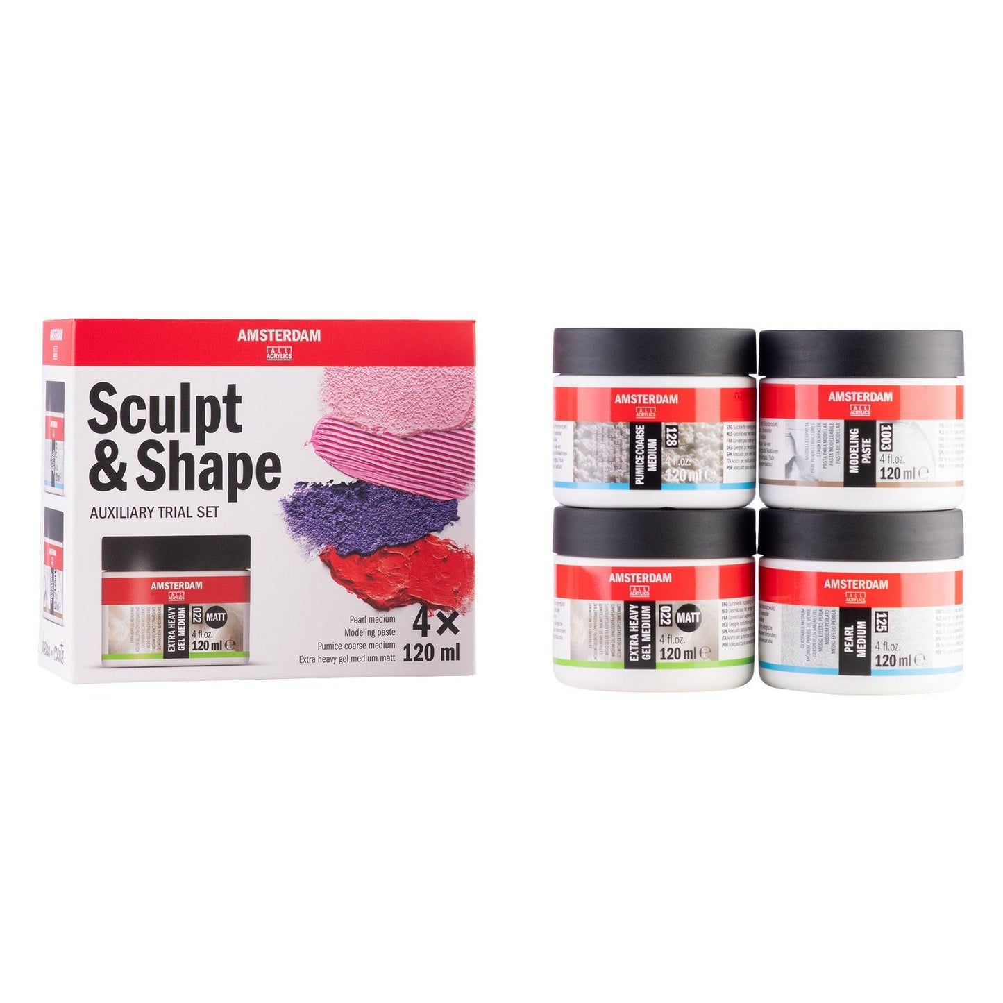 Amsterdam all acrylics amsterdam • medium sculpt en shape set 4 x120ml