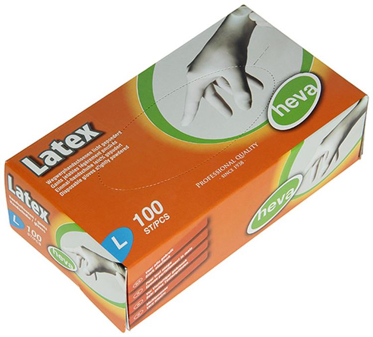 1001517 - guante de látex l 100 uds | 2 piezas