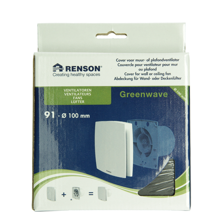 Renson 1069257 - cubierta de ventilador mecánico (9x11-dia 100) 91b (negro) | 2 piezas