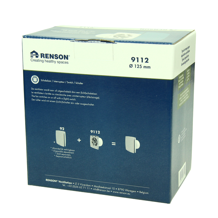 Renson 1069253 - mecc. ventilatore standard 9112 (dia 125) | 2 pezzi