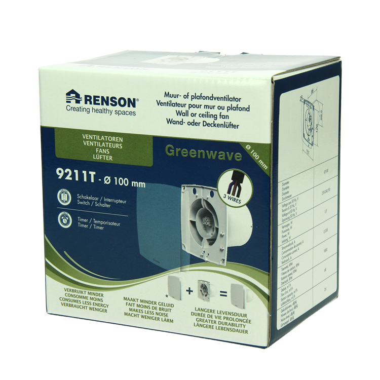 Renson 1069251 - mec. ventilador con temporizador 9211t (dia 100) | 2 piezas