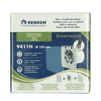 Renson 1069252 - mech.ventil. timer vochtsensor9411h (dia 100) | 2 stuks