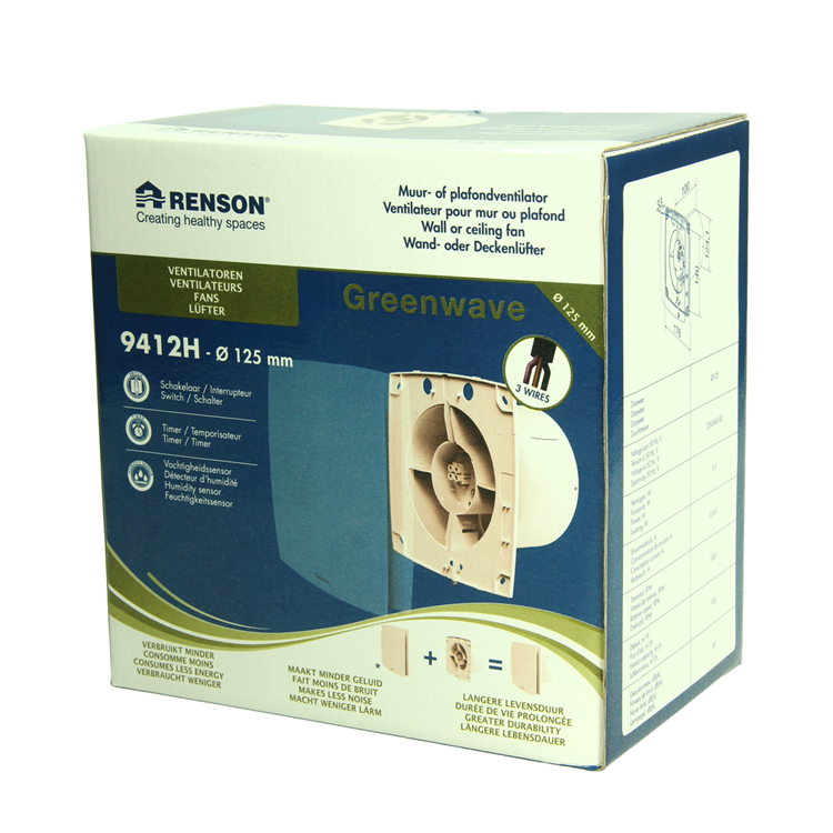 Renson 1069255 - ventilación mecánica. sensor de humedad del temporizador9412h (diapositiva 125) | 2 piezas