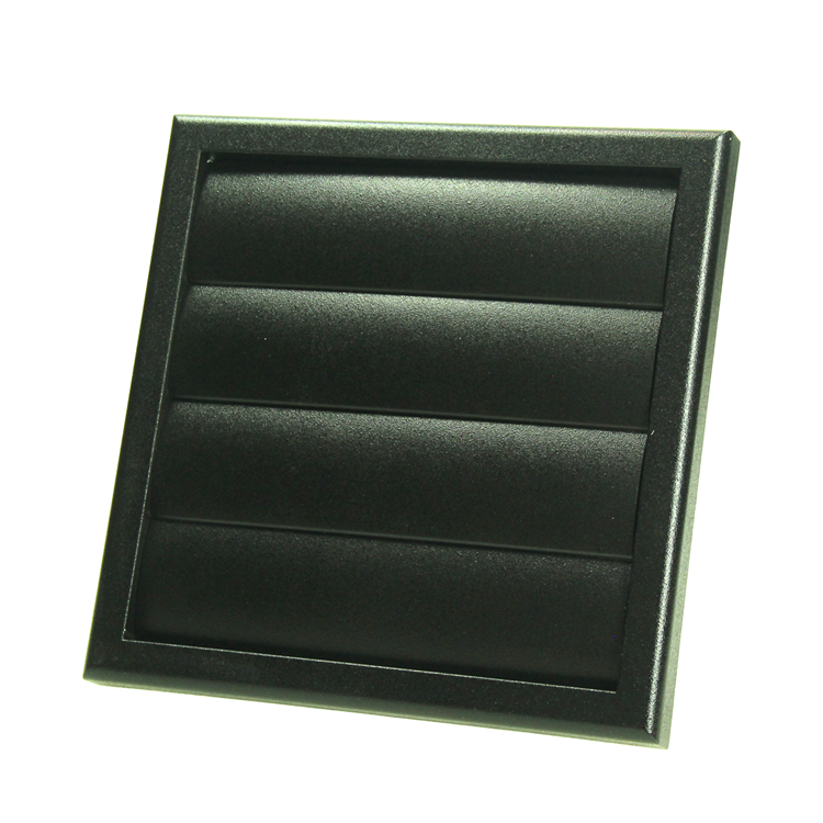 Renson 1069268 - rejilla campana extractora 4 trampillas PVC 742 (100-130) str 9005 (negro) | 2 piezas