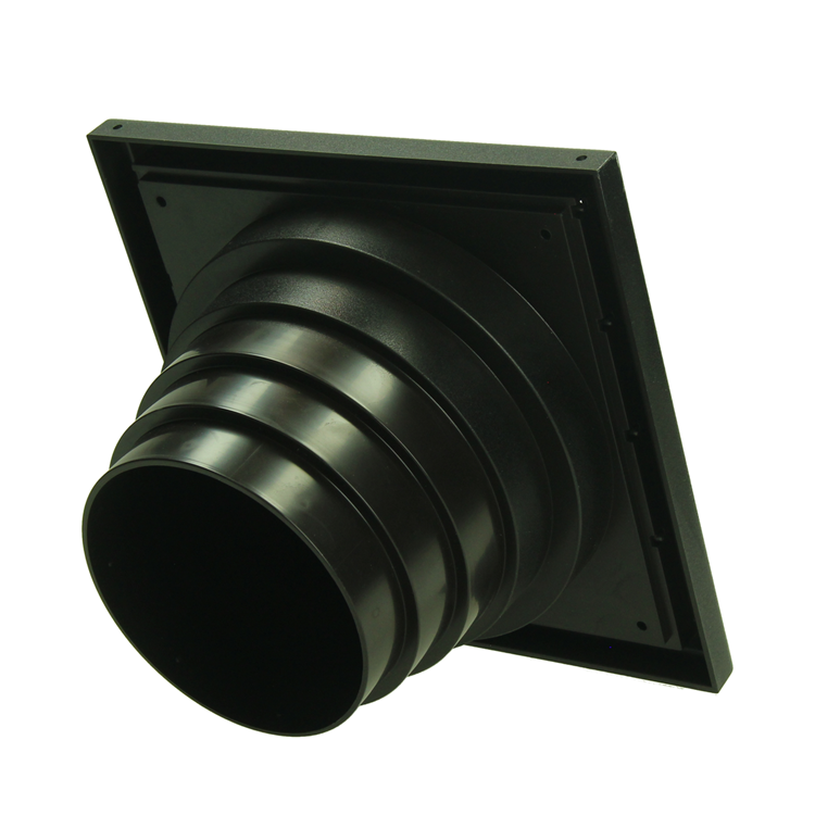 Renson 1069268 - rejilla campana extractora 4 trampillas PVC 742 (100-130) str 9005 (negro) | 2 piezas
