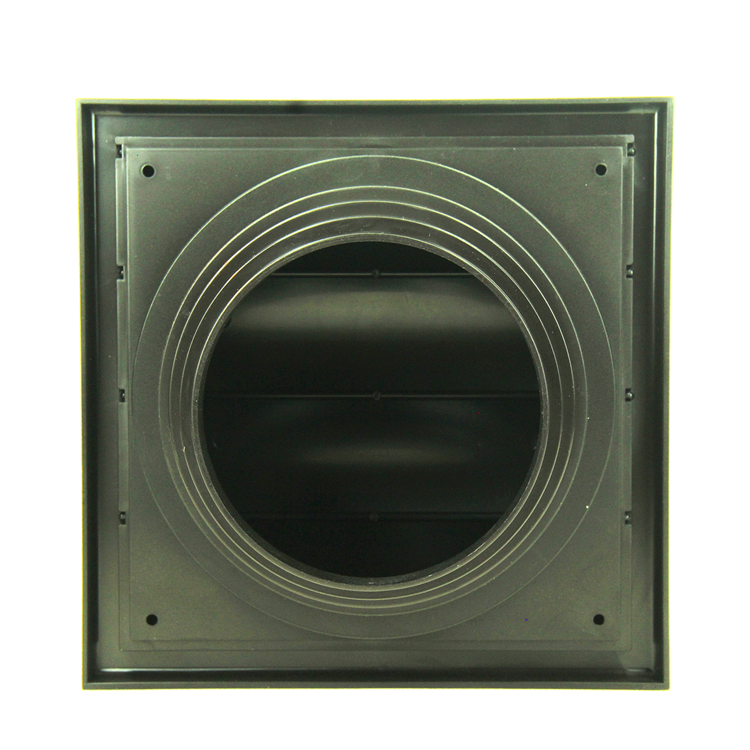 Renson 1069268 - rejilla campana extractora 4 trampillas PVC 742 (100-130) str 9005 (negro) | 2 piezas