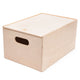 Wooden storage box with sliding lid