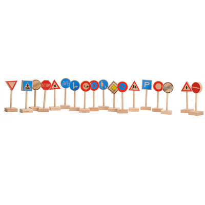 Set da traffico in legno Playwood, 18dlg.