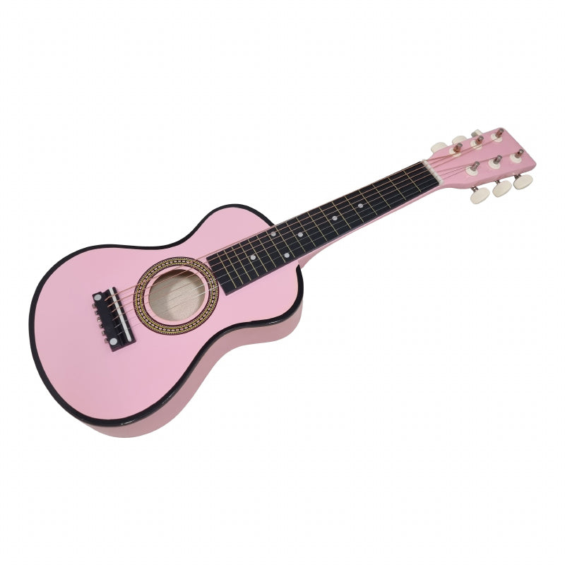 Playwood kindergitaar - roze houten speelgoedinstrument met 6 snaren