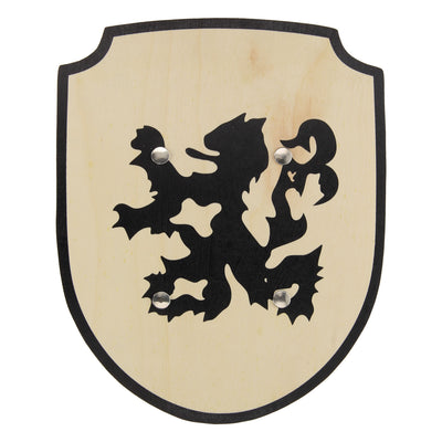Playwood Wooden Shield Lion con mango de tela