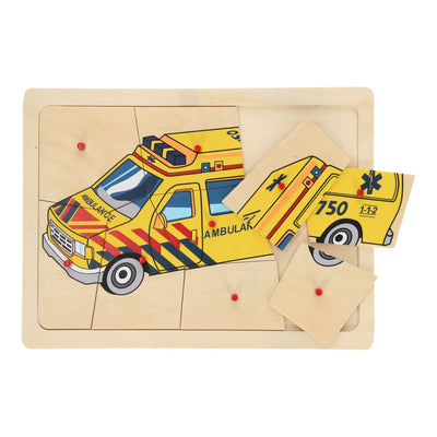 Ambulanza puzzle in legno Playwood, 9 pz.