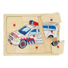 Playwood houten noppenpuzzel politie, 9st.