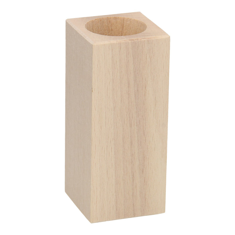 Playwood waxinelichthouder vierkant beukenhout, 13cm