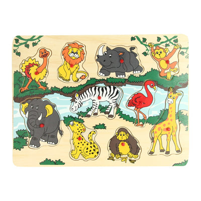 Wooden studs puzzle Wild animals, 10th.