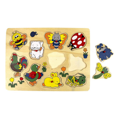 Playwood Wooden Stalls Puzzle Animals in casa, 10st