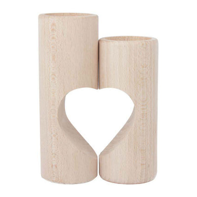 Portacandele in legno Playwood cuore, 2 pezzi.