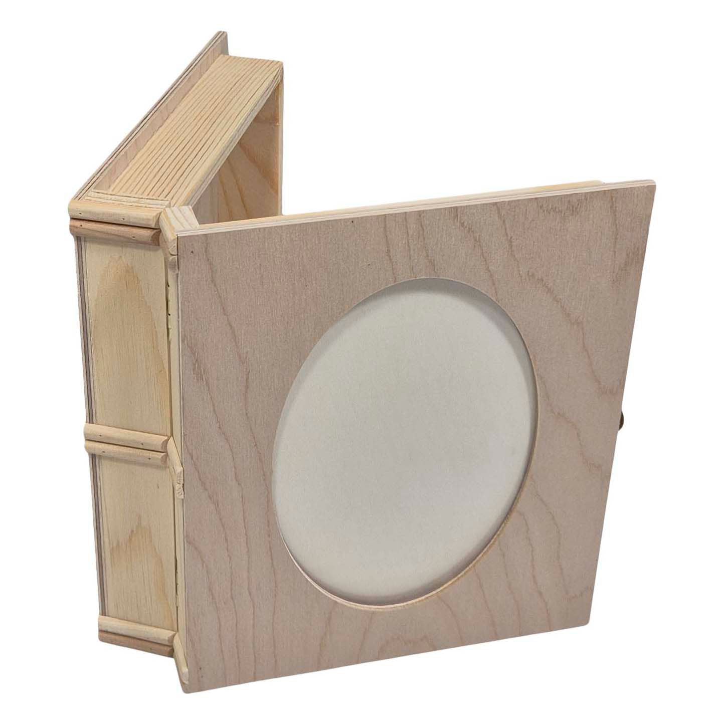 Playwood houten kist boekvorm met fotolijst