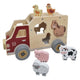 Playwood forma de madera coche animales de granja