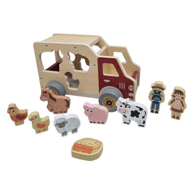 Playwood forma de madera coche animales de granja