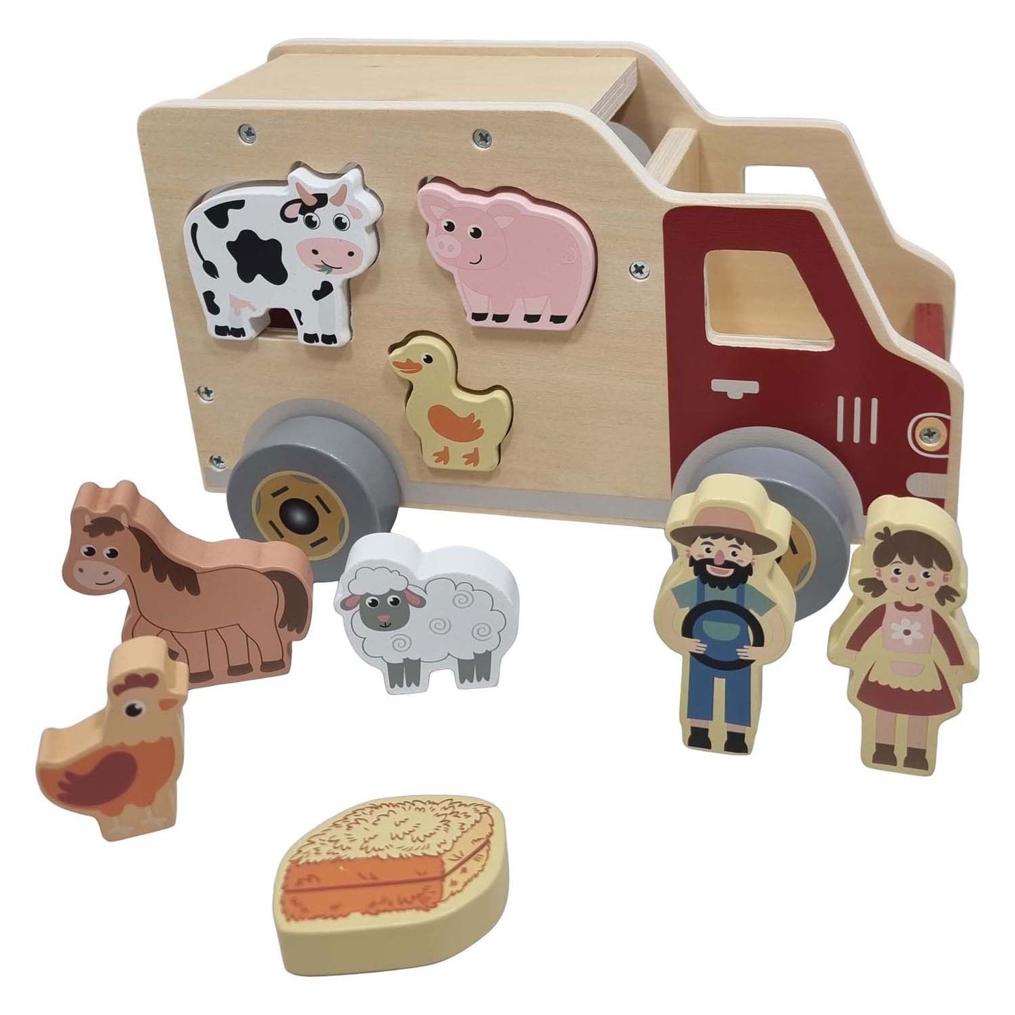 Playwood forma de madera coche animales de granja