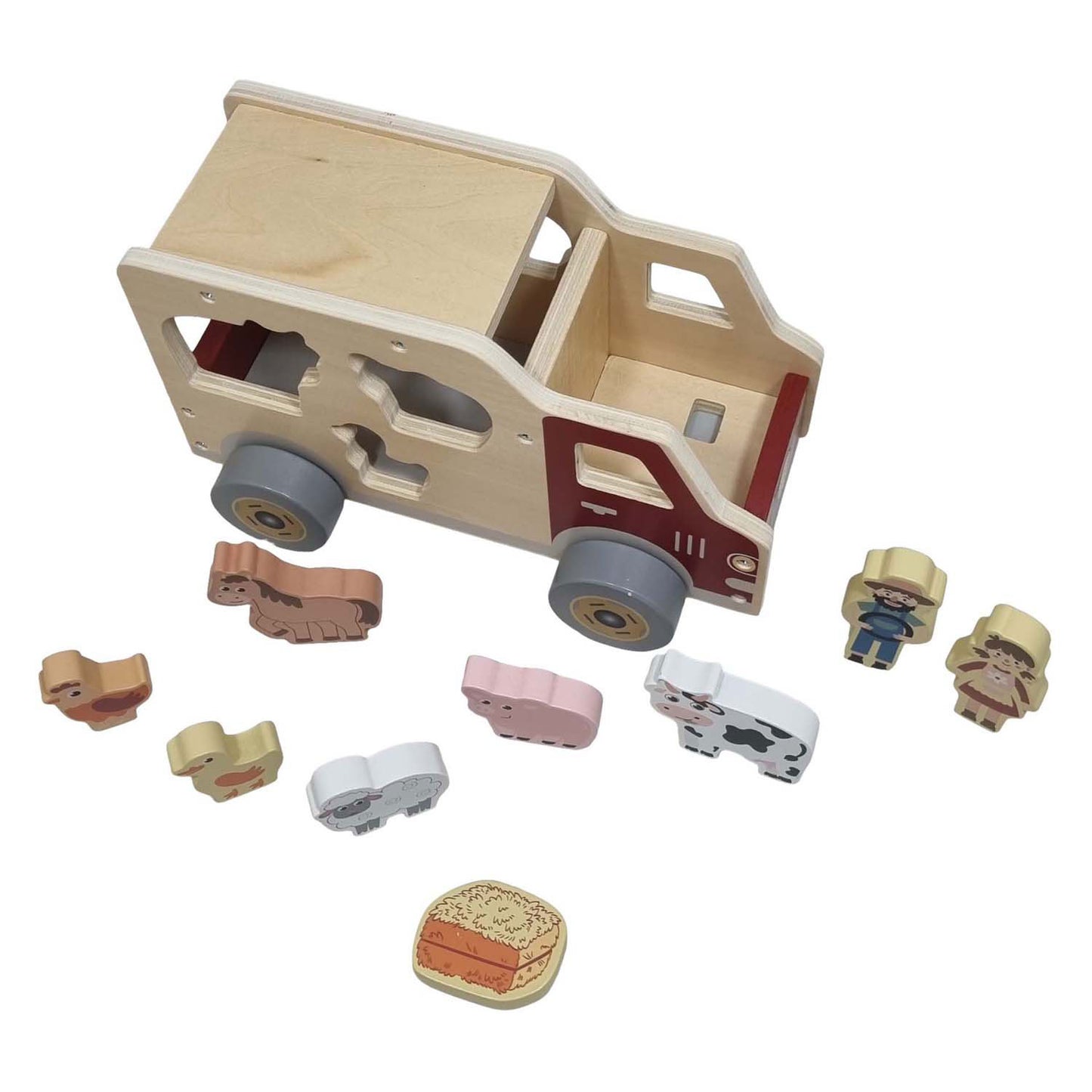 Playwood forma de madera coche animales de granja