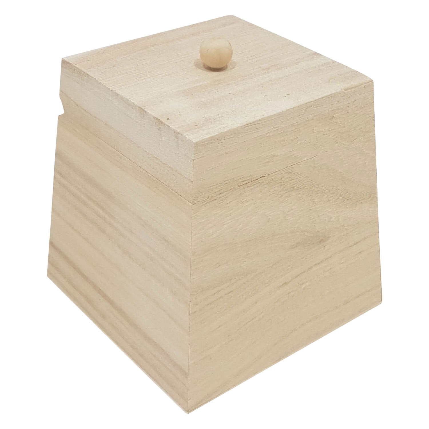 Caja de madera Playwood cuadrada con tapa abatible