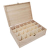 Caja de madera Playwood 24 compartimentos con tapa.