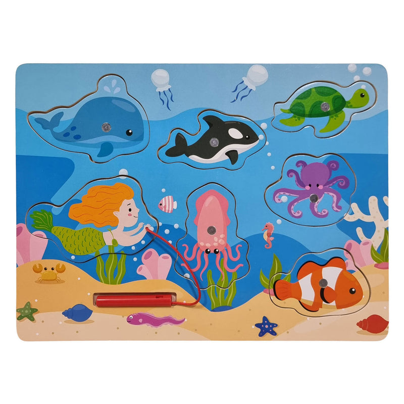 Puzzle in legno e gioco di pesca Playwood - 7 pz.