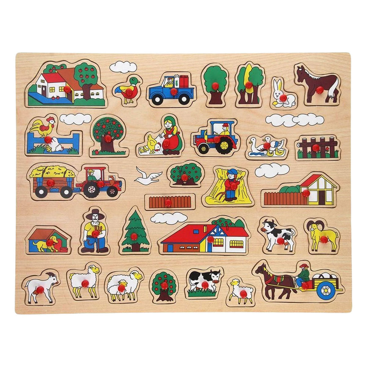 Granja de rompecabezas de madera Playwood extra grande - 32 piezas.
