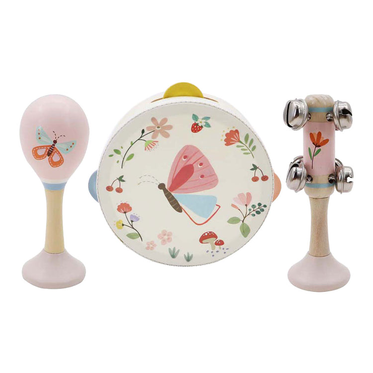 Playwood houten muziekset vlinder - 3dlg.