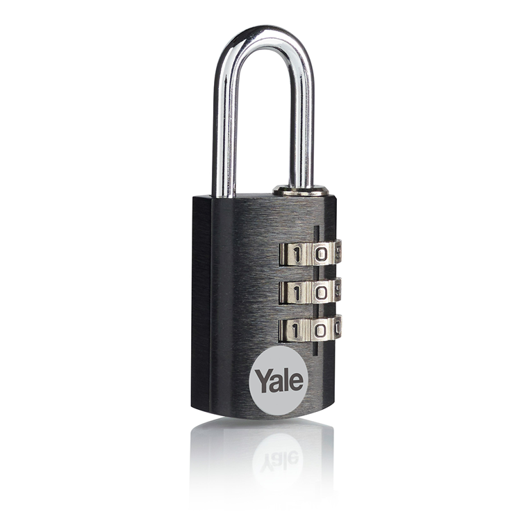 Yale 1065202 - candado 20mm aluminio negro estándar | 3 piezas