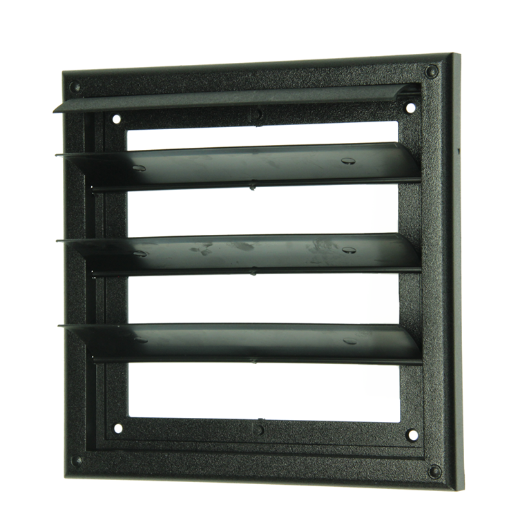 Renson 1069266 - Rejilla de campana extractora de superficie PVC 733 (187x187) str 9005 (negro) | 2 piezas