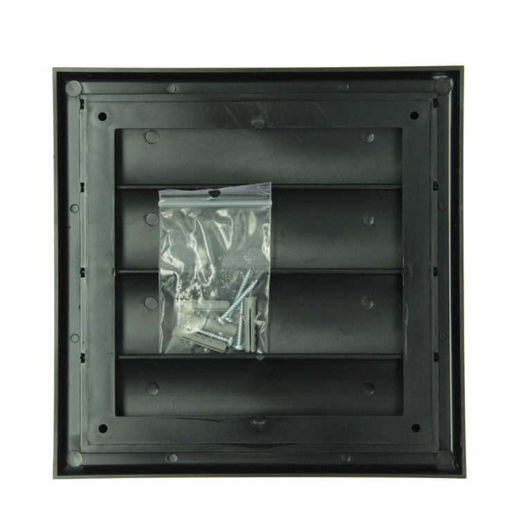 Renson 1069266 - Rejilla de campana extractora de superficie PVC 733 (187x187) str 9005 (negro) | 2 piezas