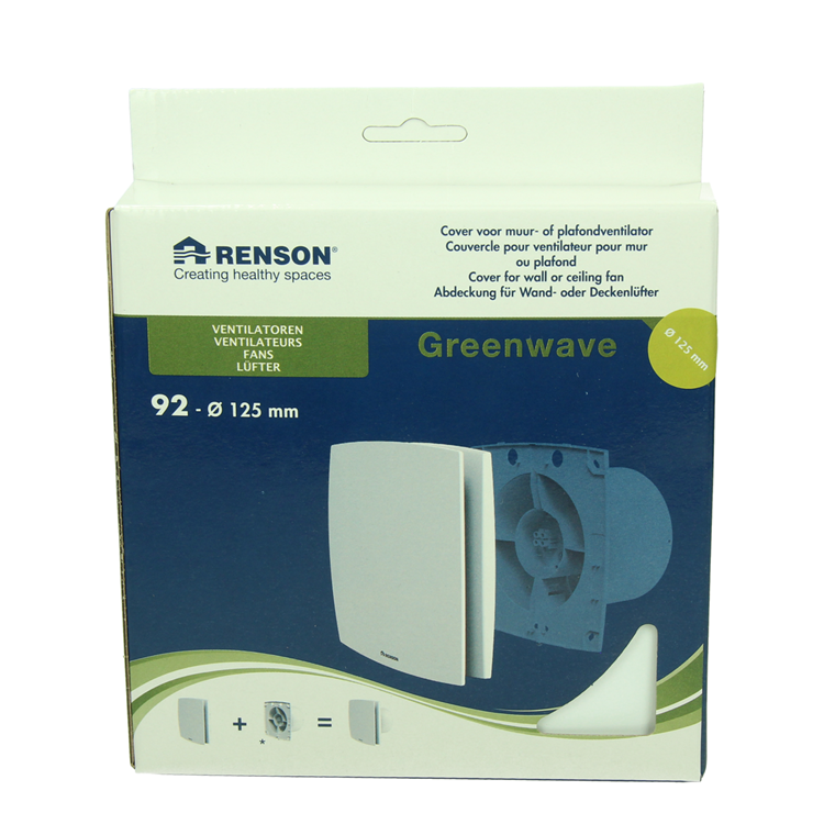 Renson 1069259 - cubierta de ventilador mecánico (9x12-dia 125) 92w (blanco) | 2 piezas