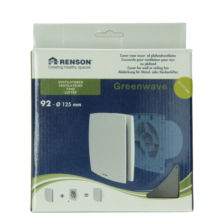 Renson 1069260 - cubierta de ventilador mecánico (9x12-dia 125) 92b (negro) | 2 piezas