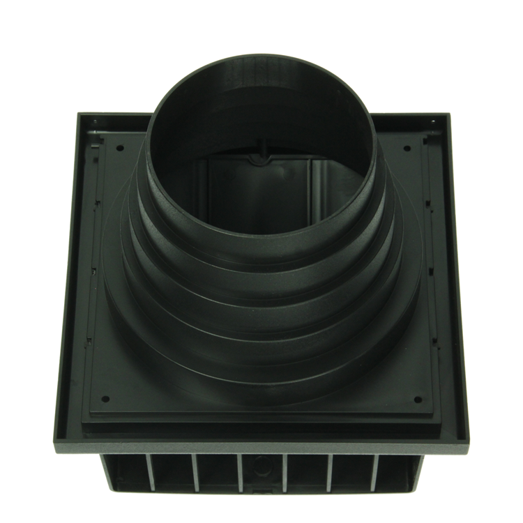 Renson 1069267 - rejilla campana extractora 1 trampilla PVC 741 (100-130) str 9005 (negro) | 2 piezas