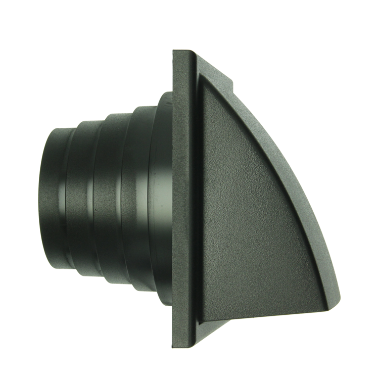 Renson 1069267 - rejilla campana extractora 1 trampilla PVC 741 (100-130) str 9005 (negro) | 2 piezas