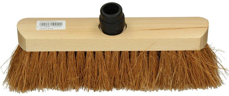 1009167 - escoba de coco redonda madera lacada 30cm + pieza eb negro | 5 piezas