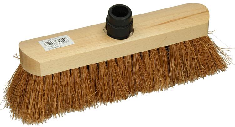 1009167 - escoba de coco redonda madera lacada 30cm + pieza eb negro | 5 piezas