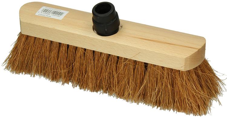 1009167 - escoba de coco redonda madera lacada 30cm + pieza eb negro | 5 piezas