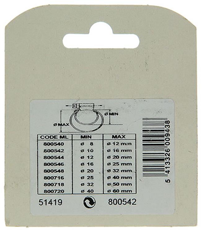 Mack 1015897 - Tarjeta 2 anillos tensores galvanizados 11x17mm | 10 piezas